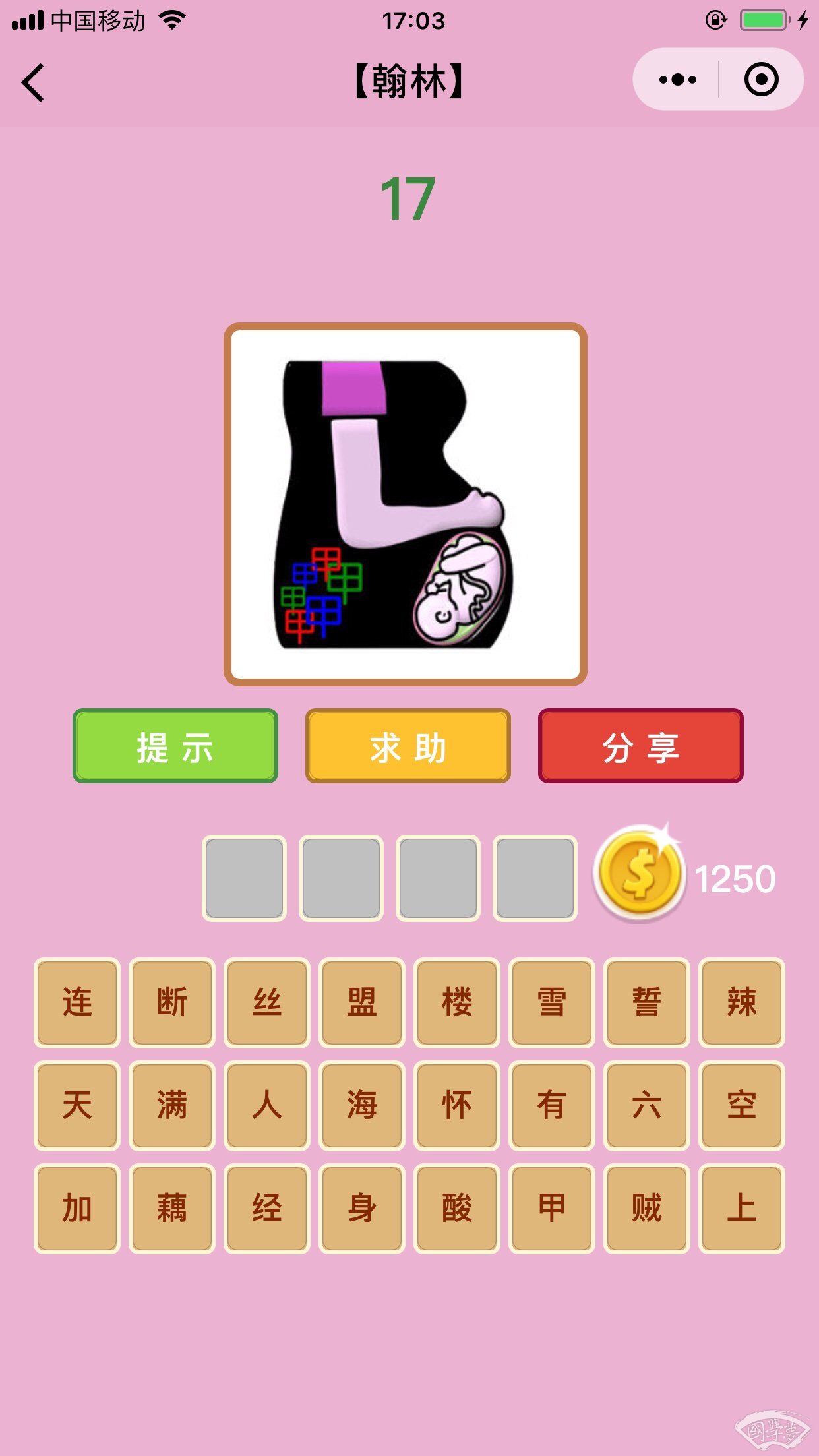 微信成语猜猜看翰林第17关答案